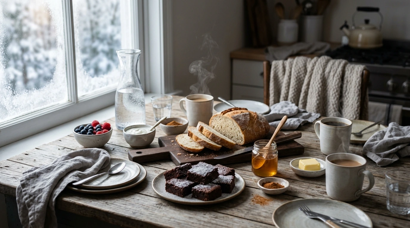 Cozy Weekend Brunch Kit: Bread, Brownies & Frost-Kissed Fun