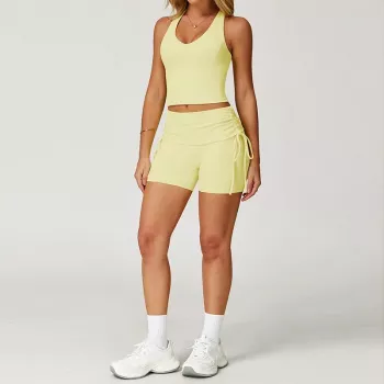 Breathable 2-Piece Yoga Set: High-Waist Leggings + Vest
